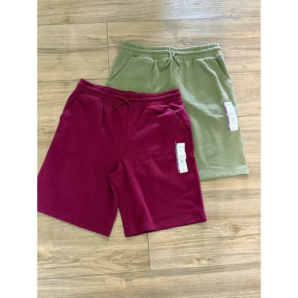 Wonder‎ Nation NWT Shorts Boy XXL 18 Green Burgundy 2 Pack Drawstring Pockets